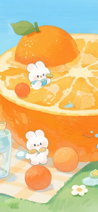 小兔子橘子聚会