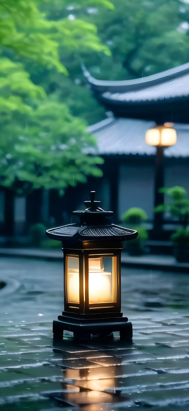 雨中小院