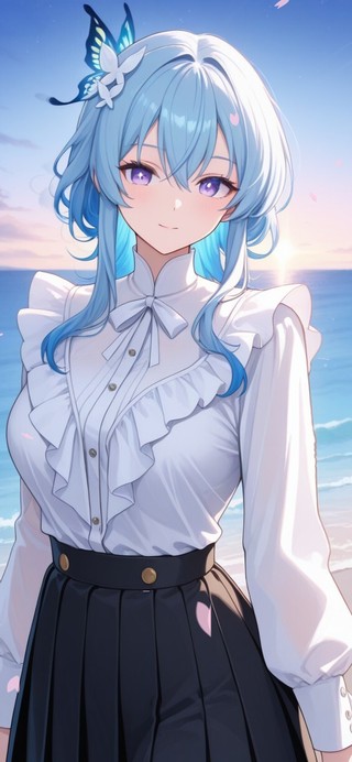 海边樱花少女