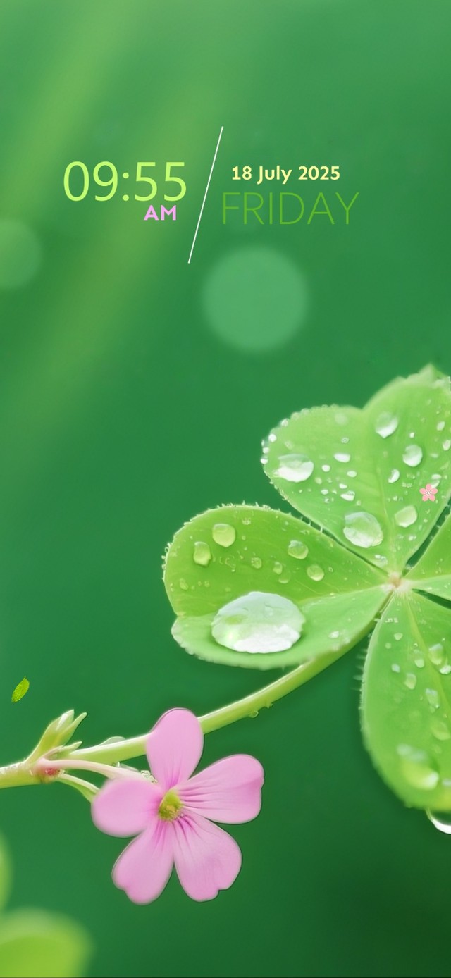 治愈唯美清新四叶草小碎花