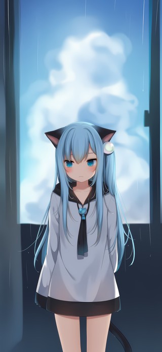 雨中猫猫