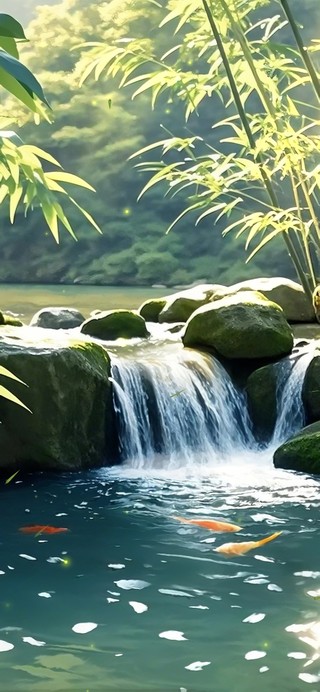 护眼锦鲤池塘