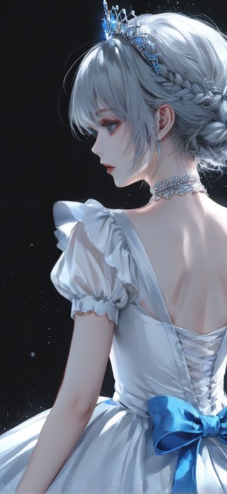清纯优雅少女背影