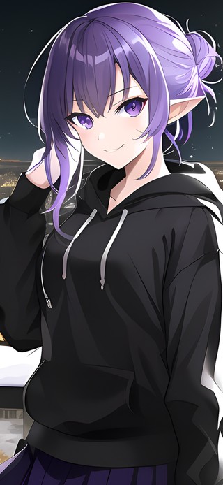 月色下女孩
