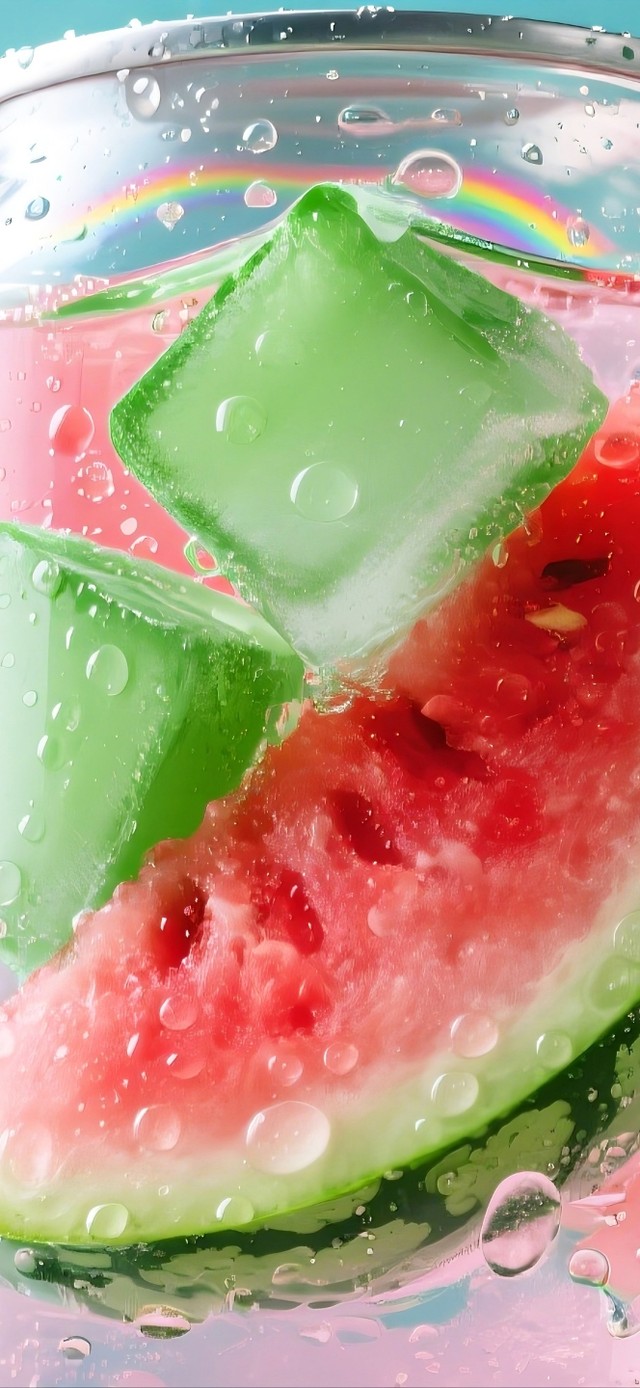 夏日冰镇西瓜彩虹饮