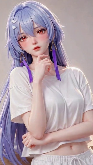 紫发清新二次元美少女莫宁