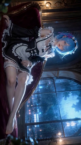 雨夜蓝发女仆