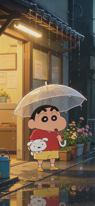 下雨天的小新