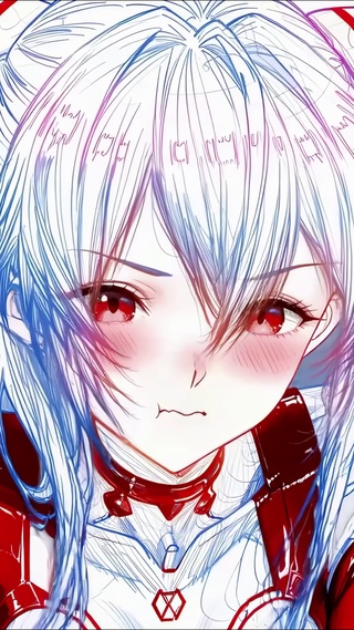 线画少女-绫波丽