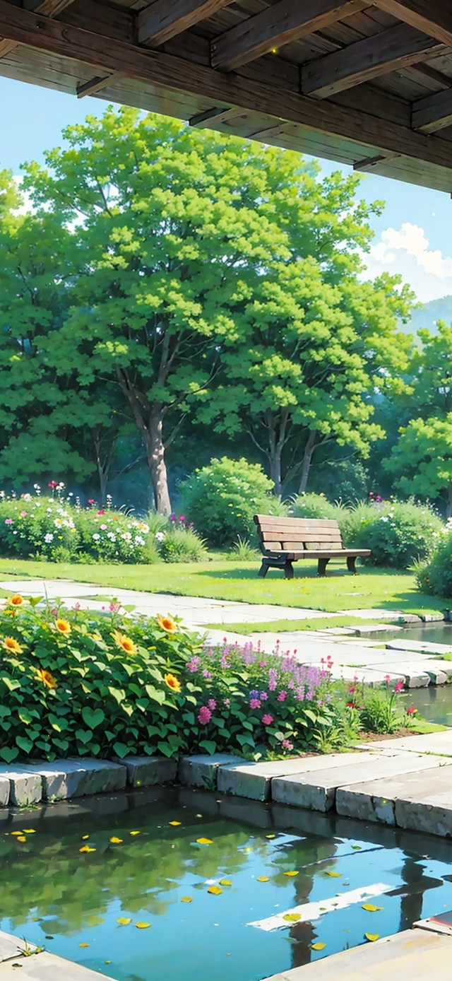 4K唯美护眼绿色公园