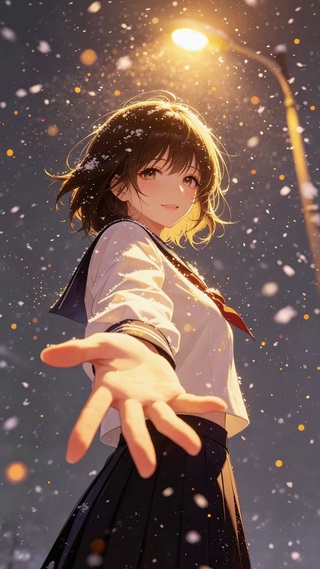 二次元雪中女孩