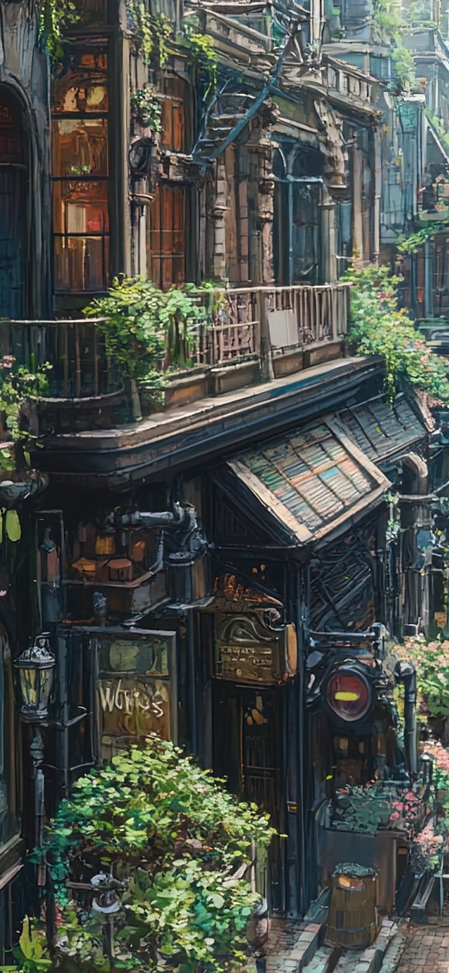 蒸汽时代古镇风景