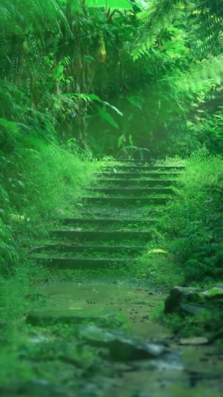 雨天护眼幽静台阶