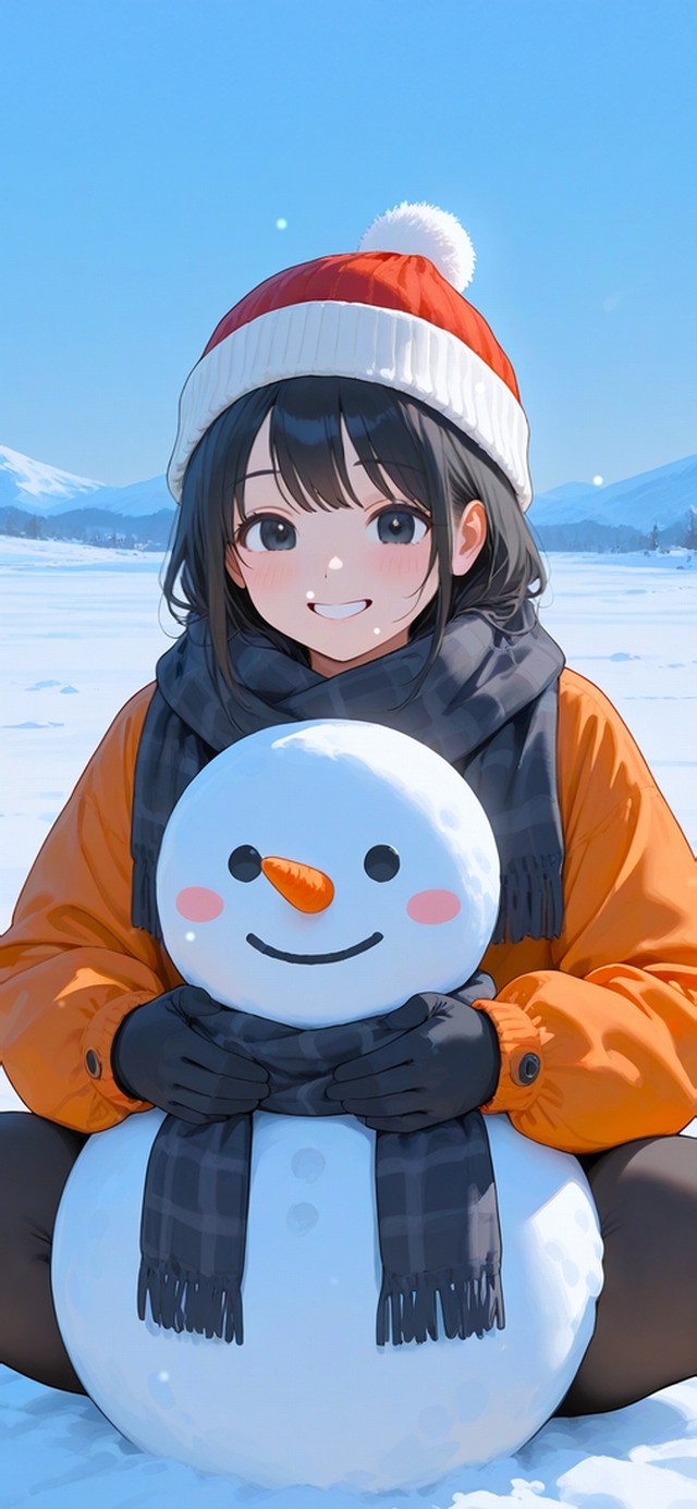 唯美雪景少女