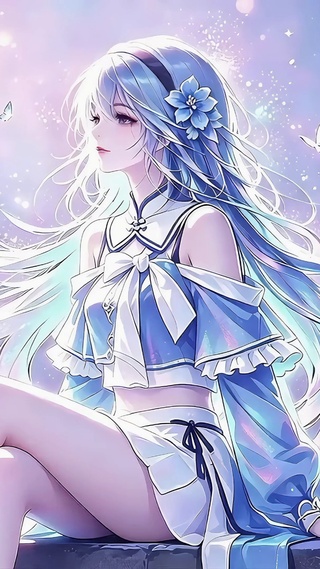 唯美梦幻星空阶少女