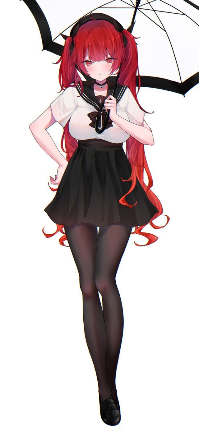 撑伞的jk黑丝美少女