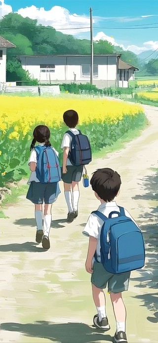 童年放学路上的油菜花小径