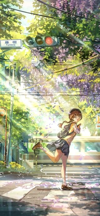 4K唯美治愈日系樱花动漫街道