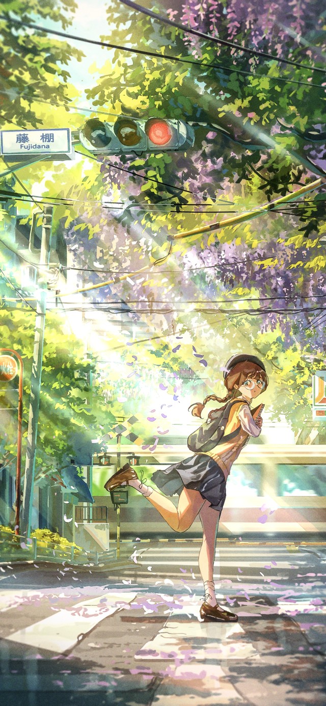 4K唯美治愈日系樱花动漫街道