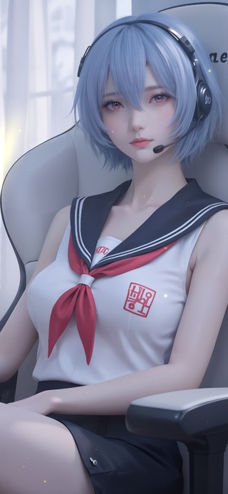 JK短发美女