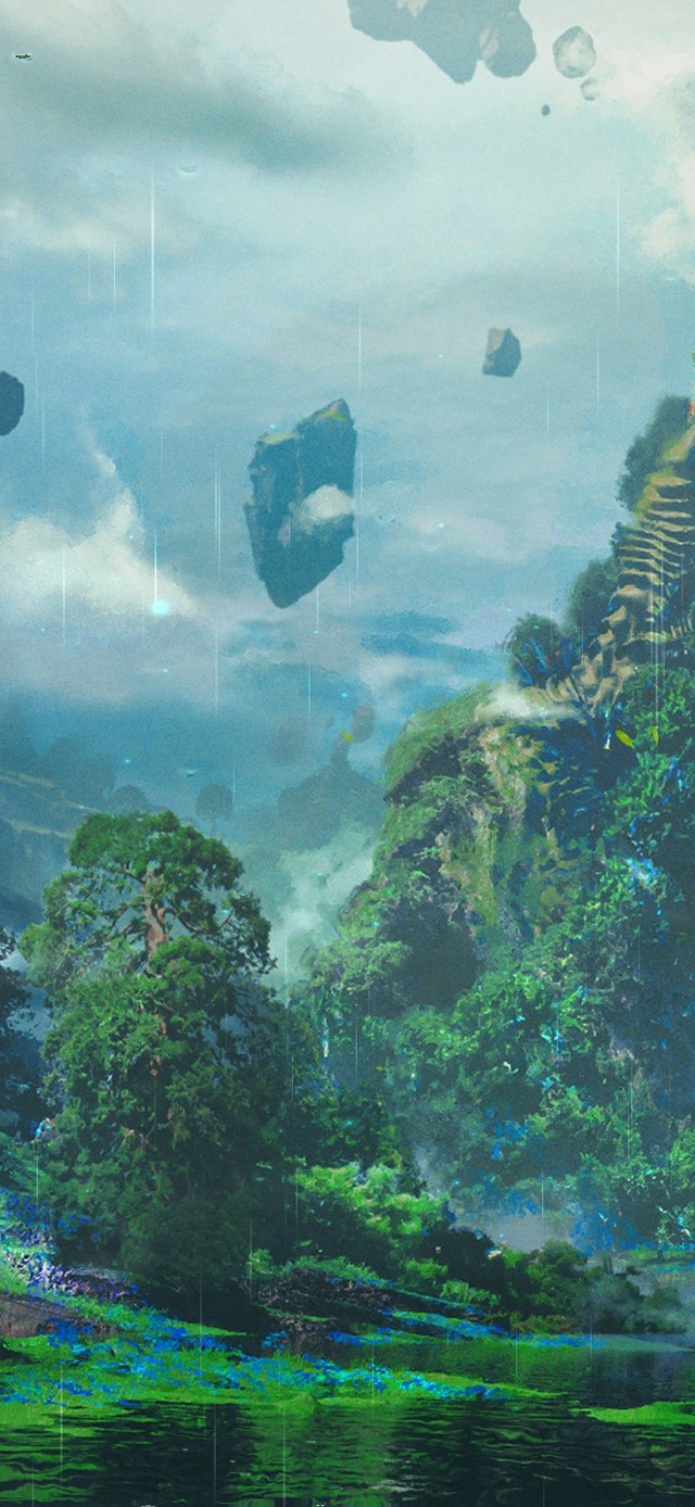 4k 治愈护眼雨天绿林仙境