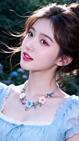 蓝裙少女