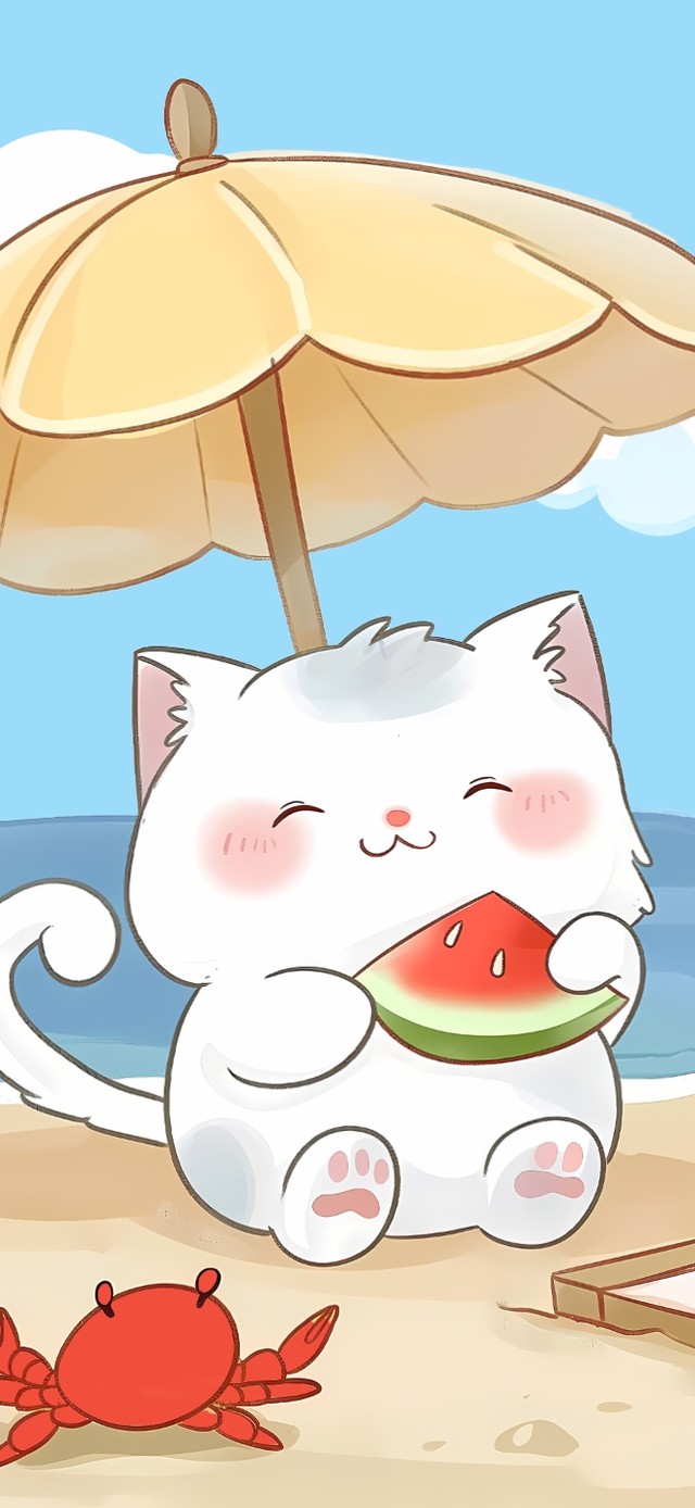海边度假的可爱猫咪