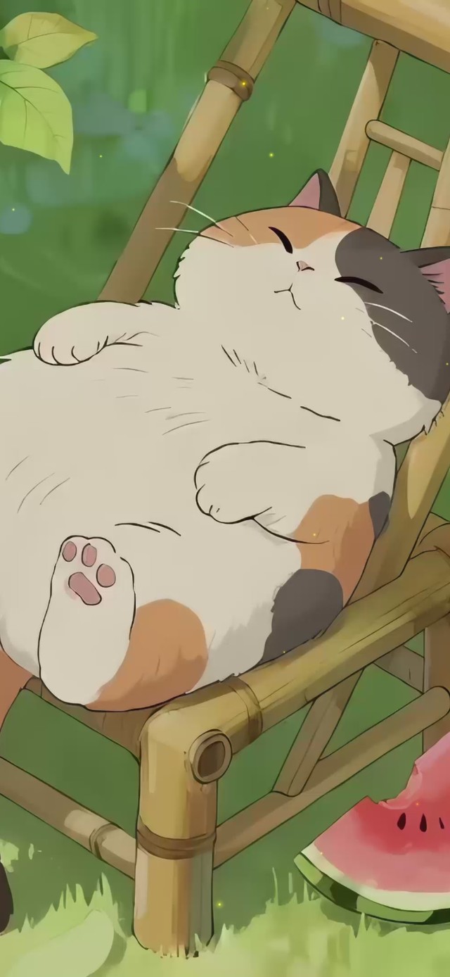 可爱悠闲酣睡猫咪