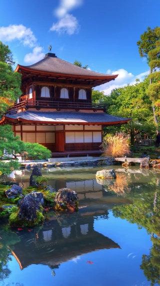 4k唯美避暑湖面古刹