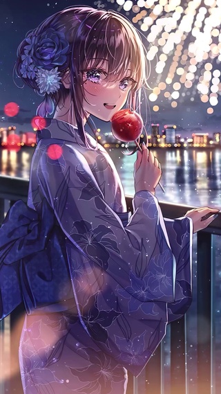 湖畔糖葫芦少女