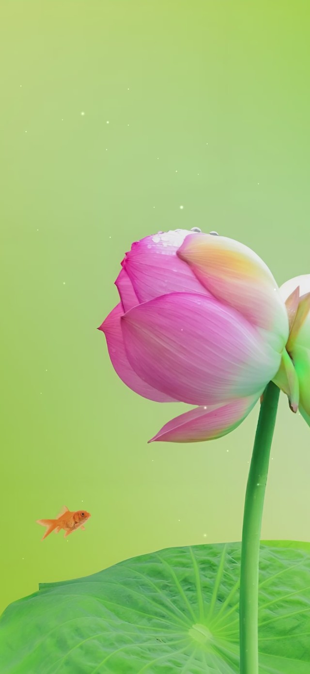 一朵含苞待放荷花