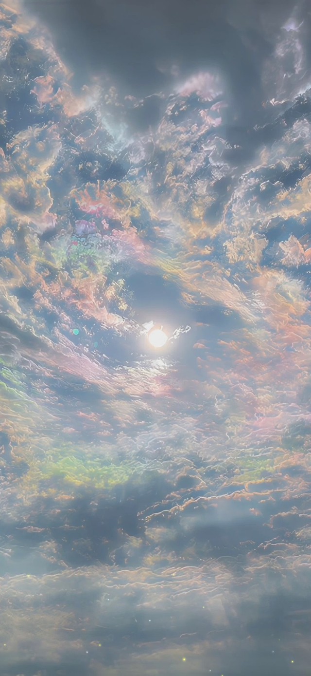 4K唯美治愈光-芒万丈七彩祥云