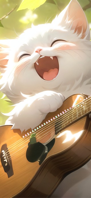 可爱吉他小猫
