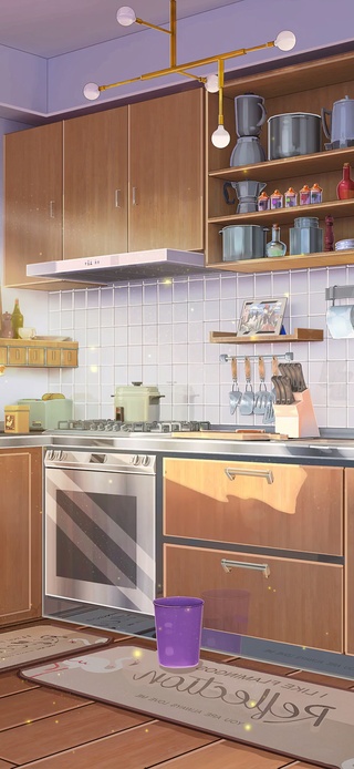 唯美治愈夕阳厨房