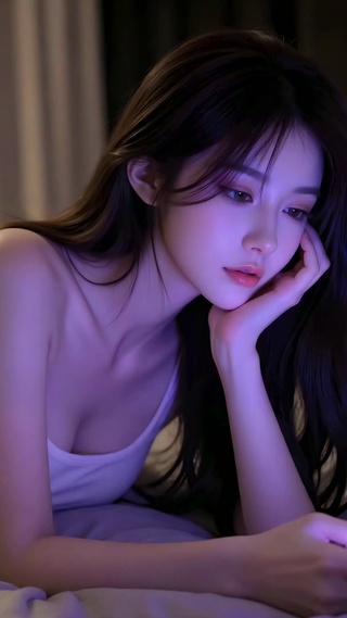 玩手机的清纯美女