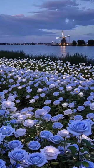 梦幻的蓝色花海