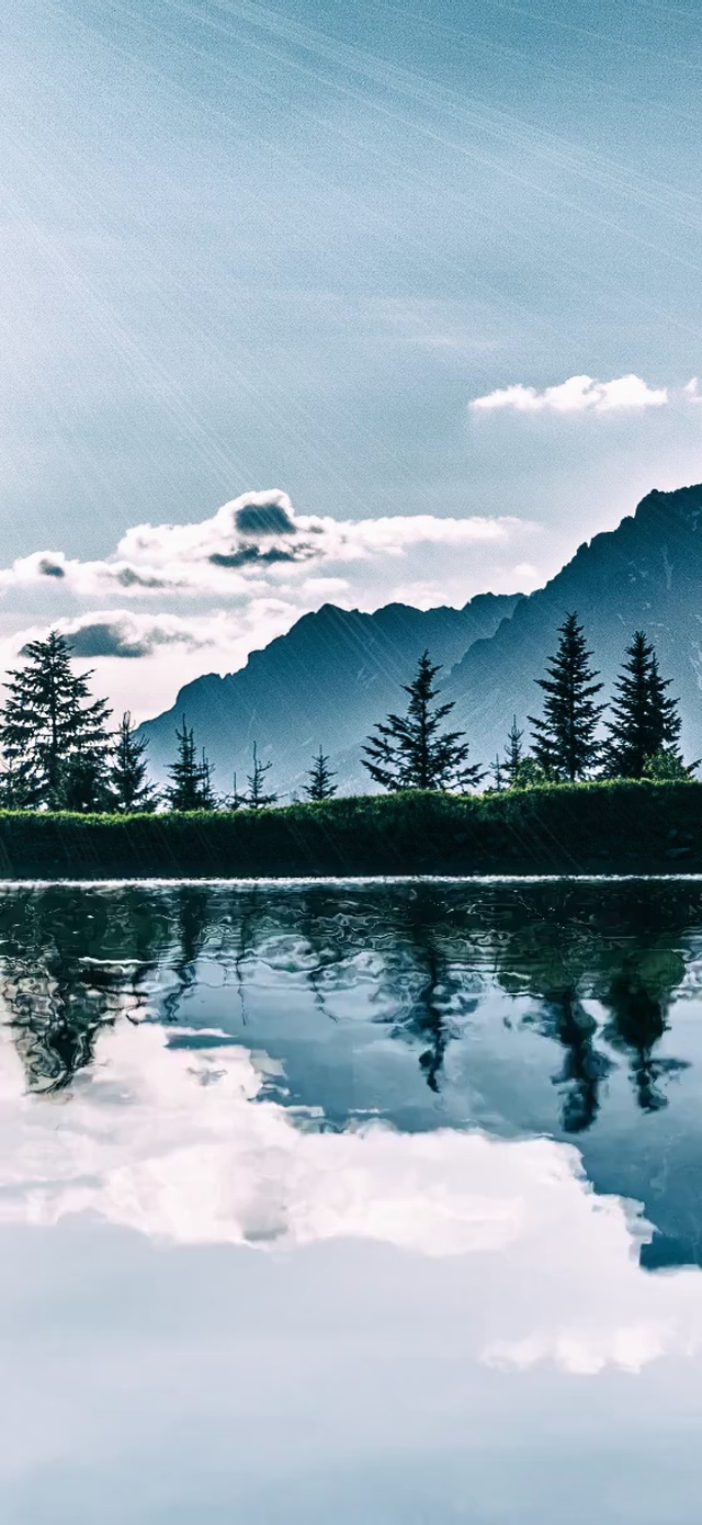 4K镜面静谧水墨山水仙境