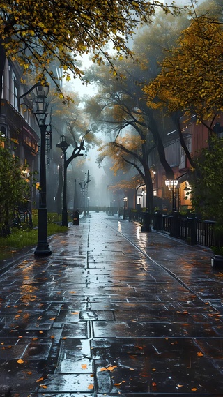雨中街道