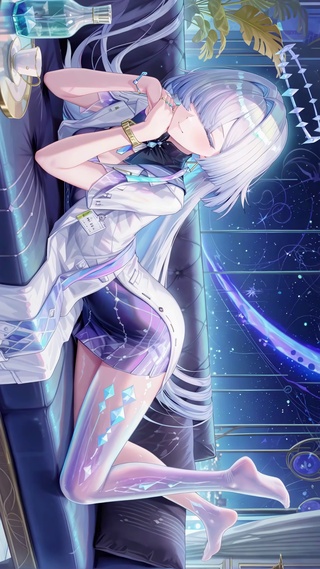 星夜里慵懒少女莫宁