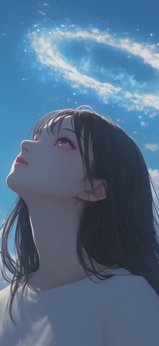 anime girl sky