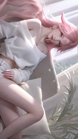 清纯甜美粉色女孩