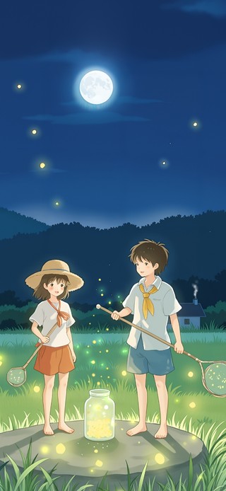 夏夜捕萤