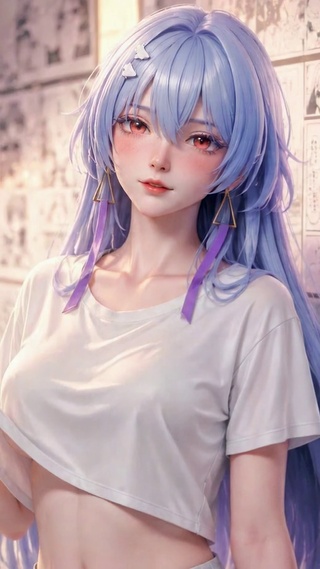 紫发清纯二次元美少女