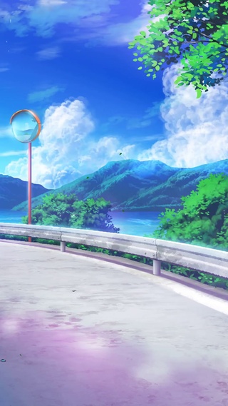 唯美蓝天白云河流景色