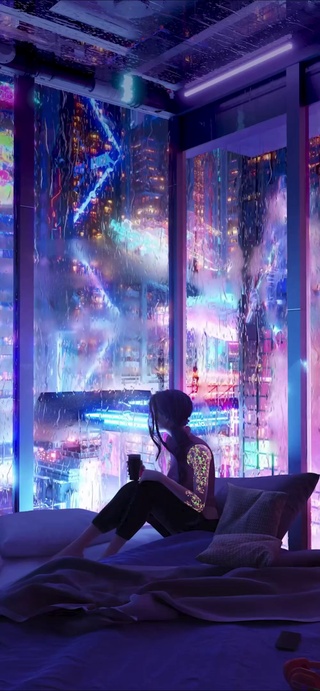 赛博雨夜