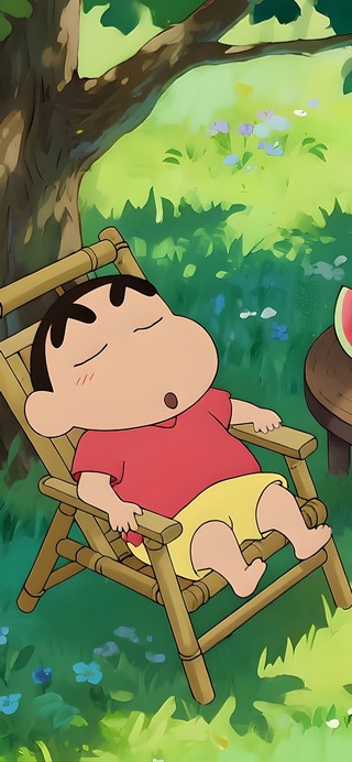 树荫下午睡小新