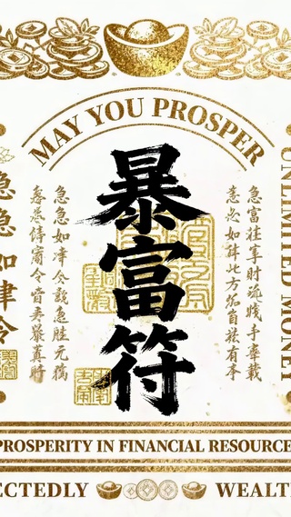 暴富符财神招财好运壁纸