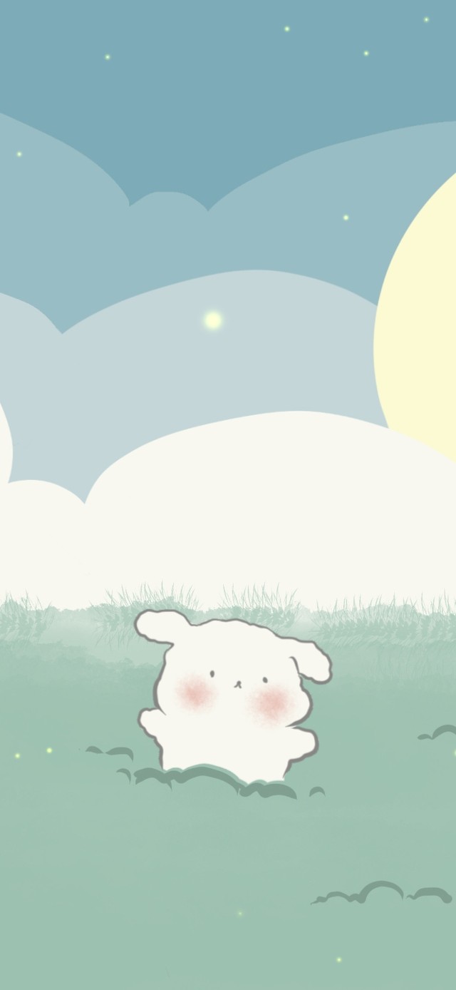 月下狗尾巴草丛里的小白