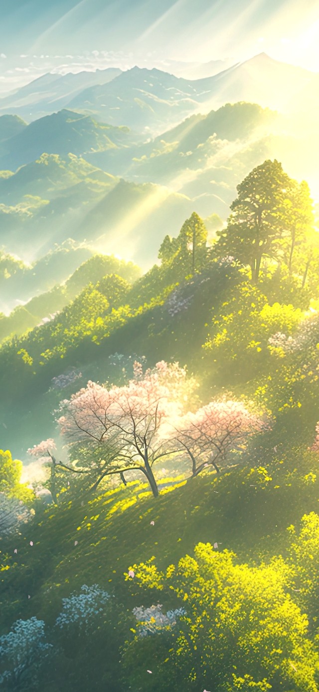 绿色护眼樱花谷