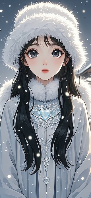 雪中少女